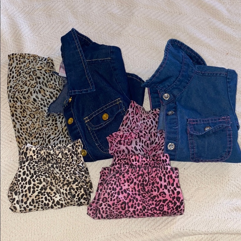 2 Toddler Leopard Print blouse and leggings, 2t